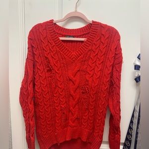Red winter sweater